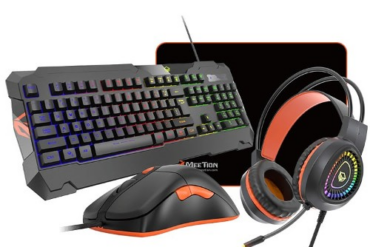 KIT GAMER 4 EN 1 MEETION TECLADO, MOUSE+PAD Y AURICULARES -C505 RGB