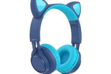 AURICULARES HAVIT CON OREJAS DE GATO AZUL