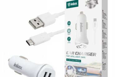 Cargador para auto Inkax 3.1A 2 puertos USB  c/cable tipo C