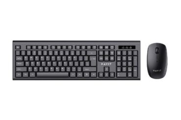 COMBO HAVIT DE TECLADO Y MOUSE INALAMBRICOS, COLOR NEGRO